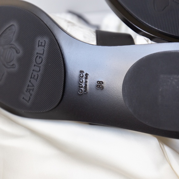 GUCCI Marmont Thong Sandals - Black with Gold Hardware, Size 38/ US 8, NIB - Picture 7 of 14